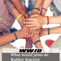 WWJD Colored Rubber Wristband Bracelet Women's Party Accessories