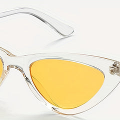 Y2K Cat Eye Sunglasses Clear Frame UV400 Sun Shades Glasses