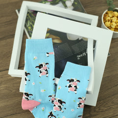 Cow Print Mid Tube Socks for Women