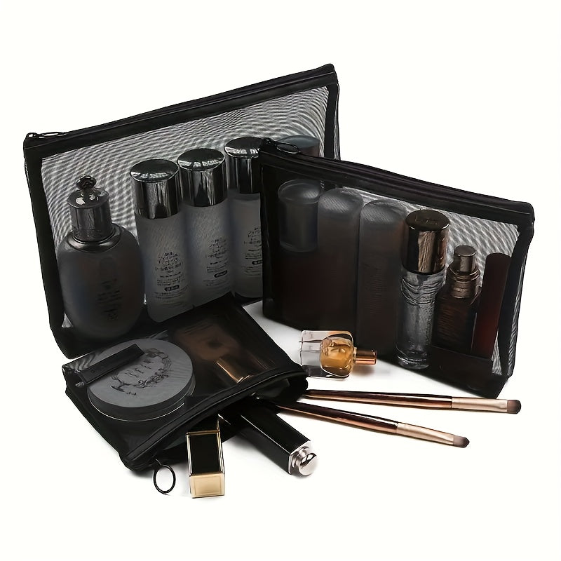 Mesh Makeup Bag Mesh Pouch Cosmetic Organizer Pouch 3 Sizes