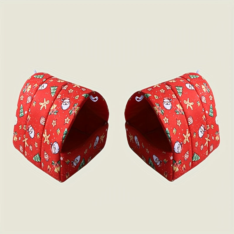 Pet Christmas Red Hammock Hamster Nest Santa Claus Graphic Small Pet Accessories