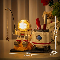 Student School Astronaut Pen Holder Building Blocks Puzzle Toy