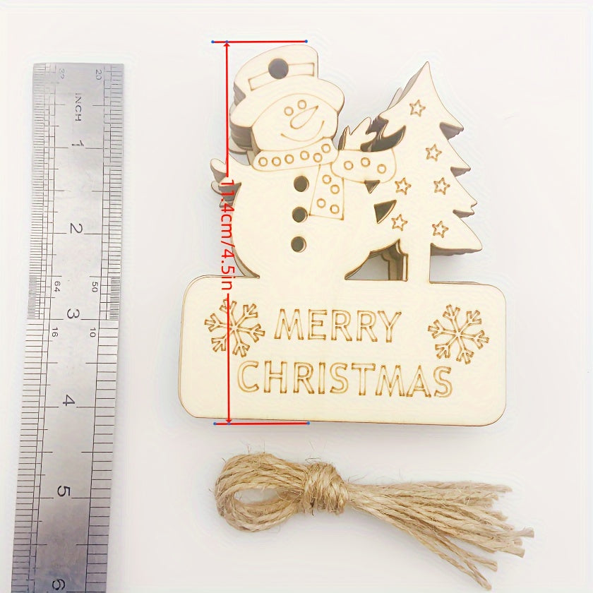 10pcs DIY Blank Christmas Wooden Sheet Decoration Gift