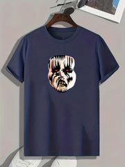 Frightened Face Print Men's Graphic T shirt