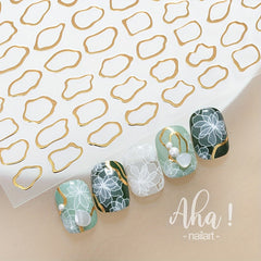Irregular Bronzing Pattern Nail Art Stickers Decals Self Adhesive