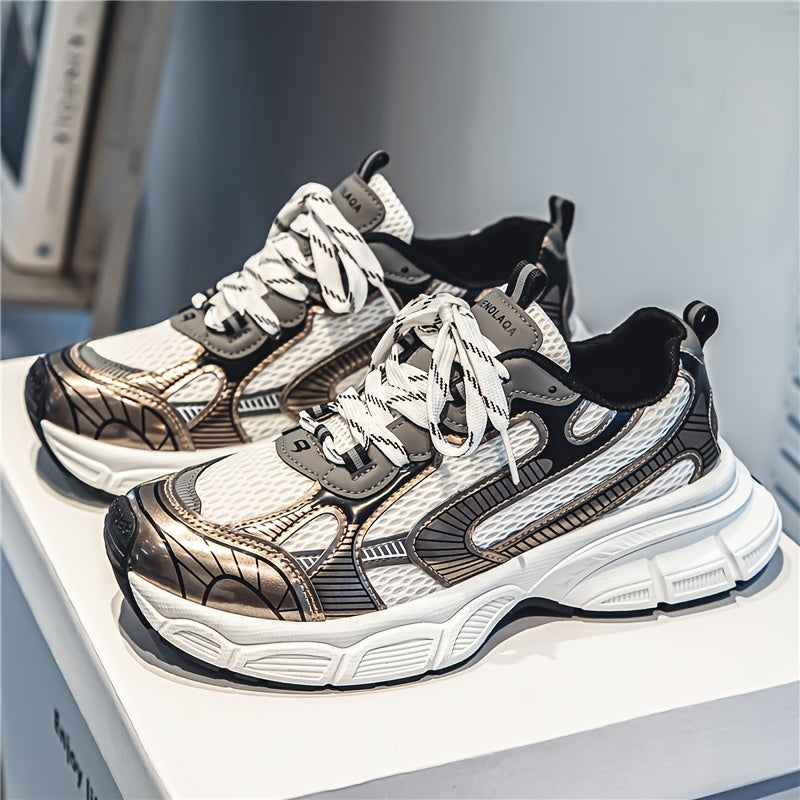 Men's Ugly Chunky Dad Sneakers - Lace up Athletic Shoes