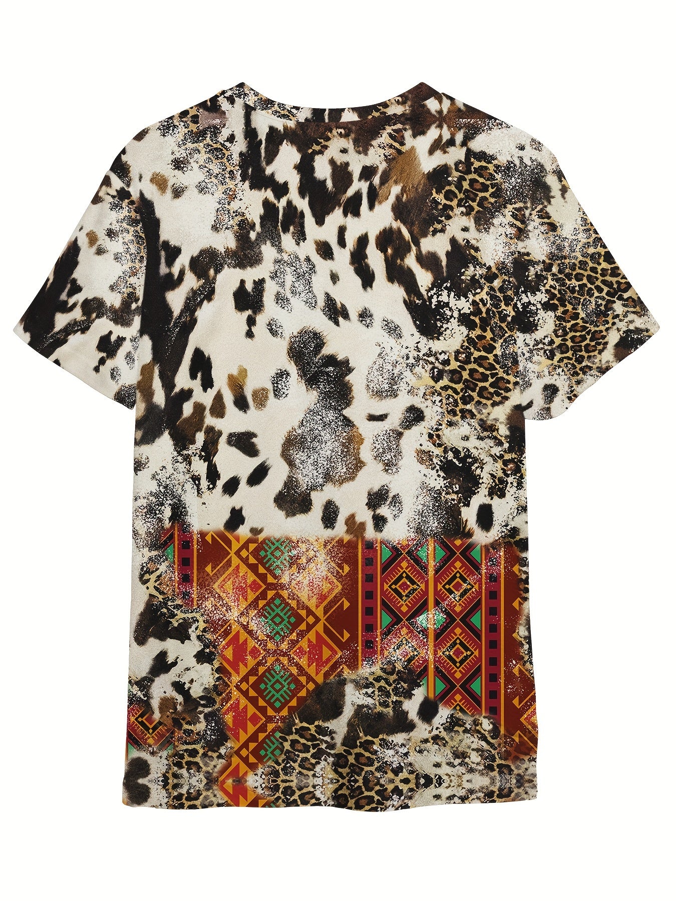 Boho Style Pour the Bottle Print T-shirt for Summer