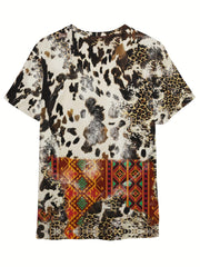 Boho Style Pour the Bottle Print T-shirt for Summer
