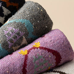 5 Pairs Owl Print Socks Cute & Cozy Women's Stockings & Hosiery
