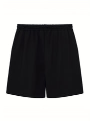 Star Pattern Comfy Shorts Men's Casual Solid Elastic Waist Draw