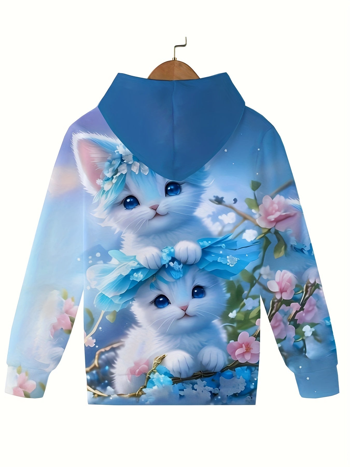 Girls Kitty Friends Long Sleeve Hooded Sweatshirt