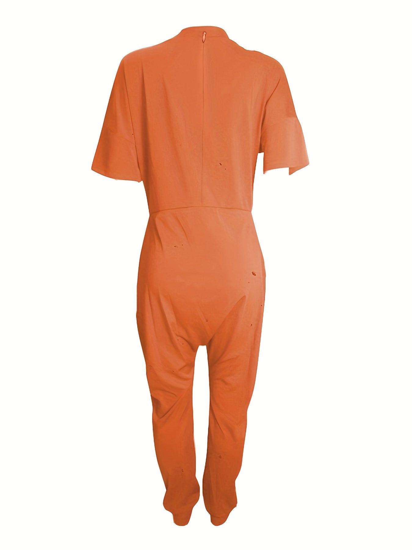 Solid Short Sleeve V Neck Tee & Pants Outfits Set
