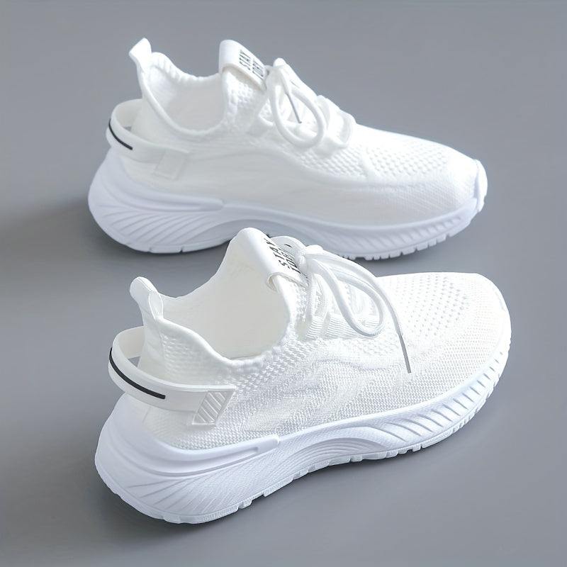 Women's Breathable Woven Sneakers Lace Up Low Top Shoes