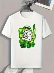 Cartoon Print Men's Graphic T-Shirt for Summer