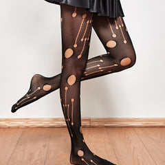 Hollow Out Semi Sheer Fishnet Tights Anti Hook Stockings