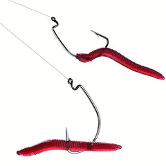 100pcs Earthworm Soft Bait for Fishing Red Maggot Lure with Fishy Smell