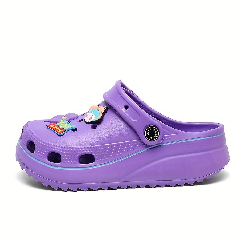 Women's Platform Garden Clogs Cartoon Wedge Slide Shoes