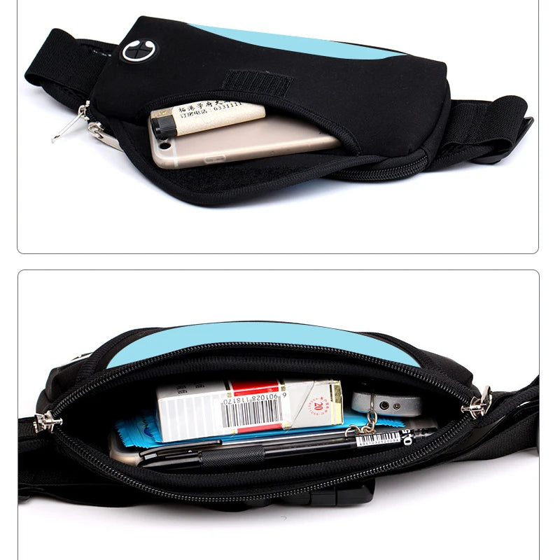 7inch Sport Running Waist Bag, Waterproof Outdoor Jogging Belt Hip Bag