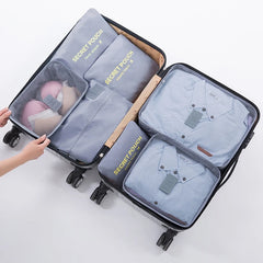 7pcs Travel Storage Bag Set for Clothes Bra Makeup Tidy Pouch Luggage Organizer
