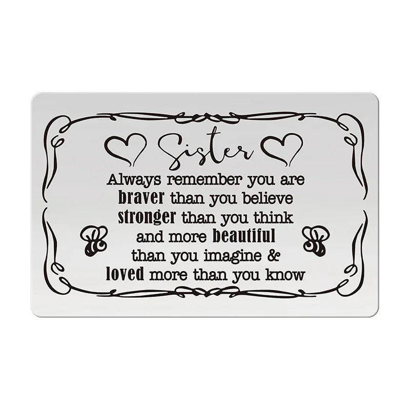 Custom Photo Metal Wallet Card for Sister - Personalized Christmas Gift