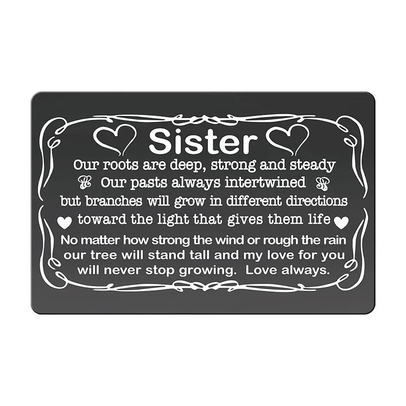 Custom Photo Metal Wallet Card for Sister - Personalized Christmas Gift