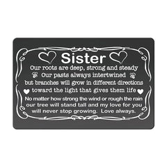 Custom Photo Metal Wallet Card for Sister - Personalized Christmas Gift