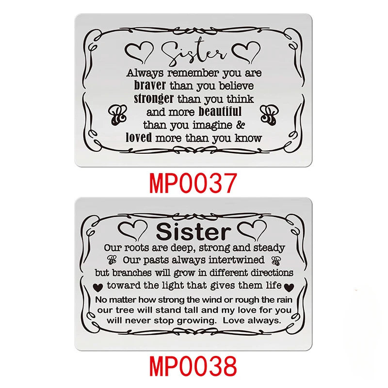 Custom Photo Metal Wallet Card for Sister - Personalized Christmas Gift