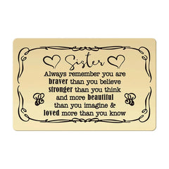 Custom Photo Metal Wallet Card for Sister - Personalized Christmas Gift