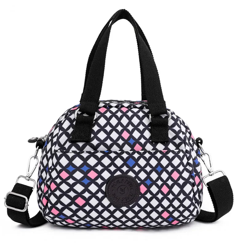 Nylon Flower Shoulder Bag - Small CrossBody Tote Bag - 8 Colors