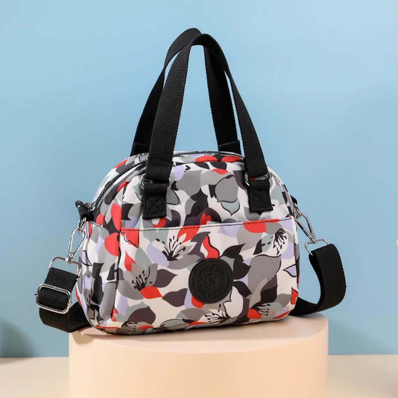 Nylon Flower Shoulder Bag - Small CrossBody Tote Bag - 8 Colors