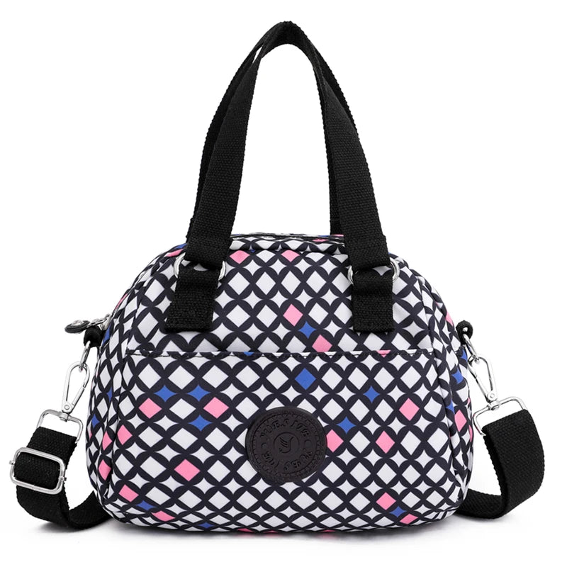 Nylon Flower Shoulder Bag - Small CrossBody Tote Bag - 8 Colors