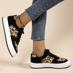 Leopard Print Skate Shoes Low Top Sports Sneakers