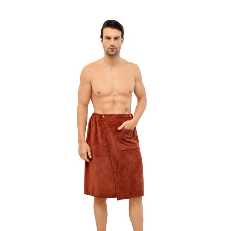 Men's Wearable Coral Velvet Bath Skirt Quick Drying Towel