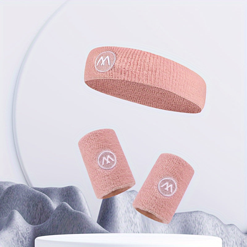Breathable Sweat Absorbent Headband & Wristbands Set