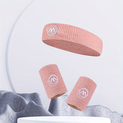 Breathable Sweat Absorbent Headband & Wristbands Set