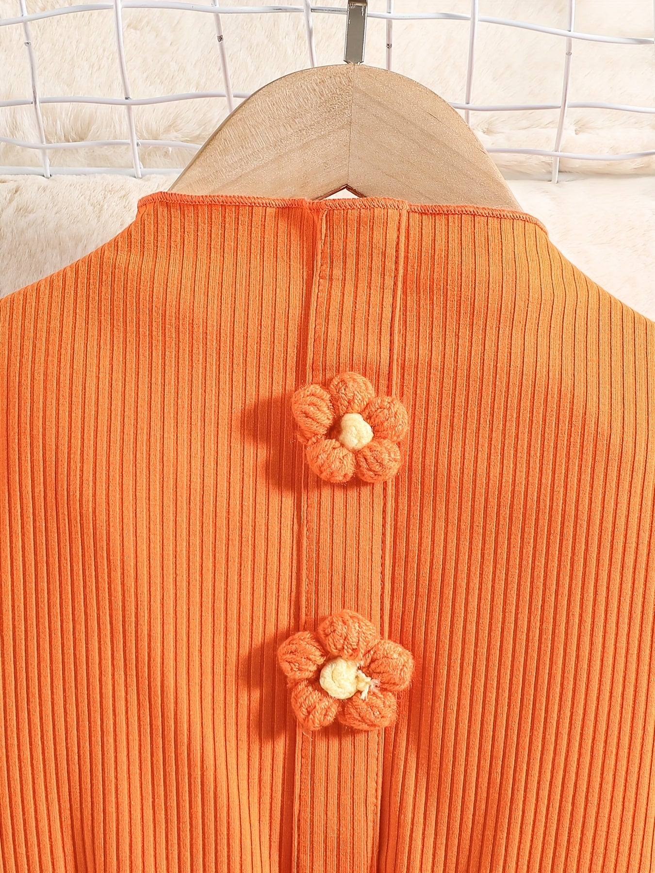 Girls' Halloween Pumpkin Print Princess Dress