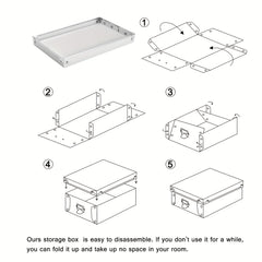 Decorative Storage Box Set of 3 Plastic with Lid Moisture-proof Foldable