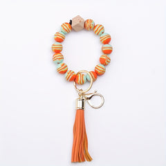 Colorful Tassel Keychain Beaded Bracelet Pendant