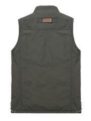 Thermal Cargo Vest Men's Zip Up Spring Summer Outwear