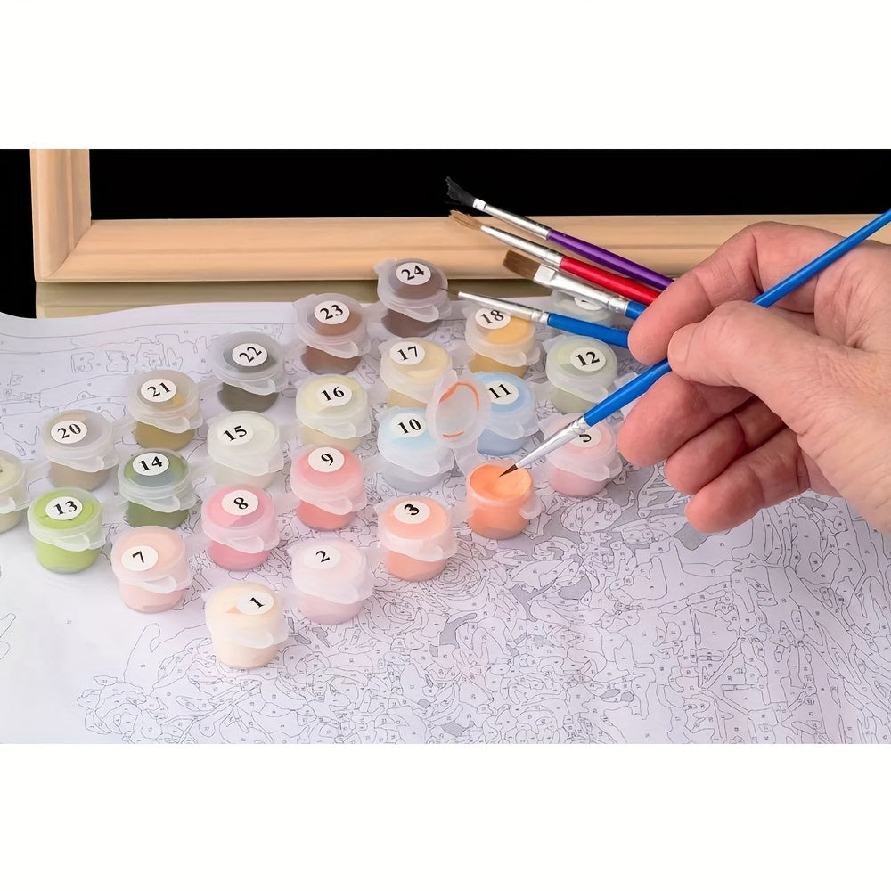 Acrylic Paint By Numbers For Adults with Frame - DIY Painting Kit - 40x50 cm