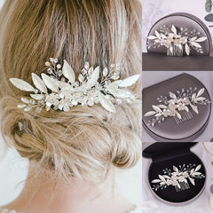 Pearl Wedding Hair Comb Bridal Headpieces Rhinestone Hair Jewelry