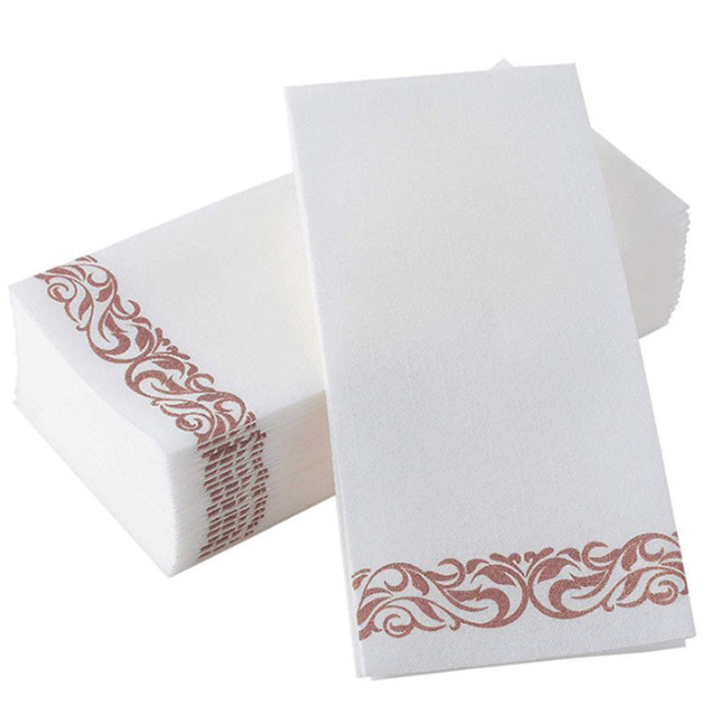 25 Pcs Disposable Western Food Dust Paper Towel Silver Napkin Lace Paper