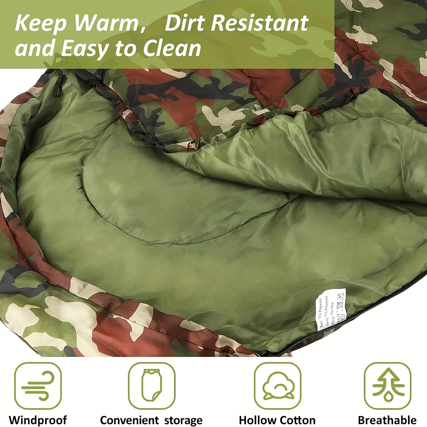 Thick Military Camping Sleeping Bag 3 Season Warm Portable Waterproof