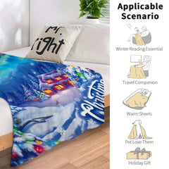 Soft Christmas Santa Claus Blanket Plush Warm Throw Sofa Bedroom Dorm Travel