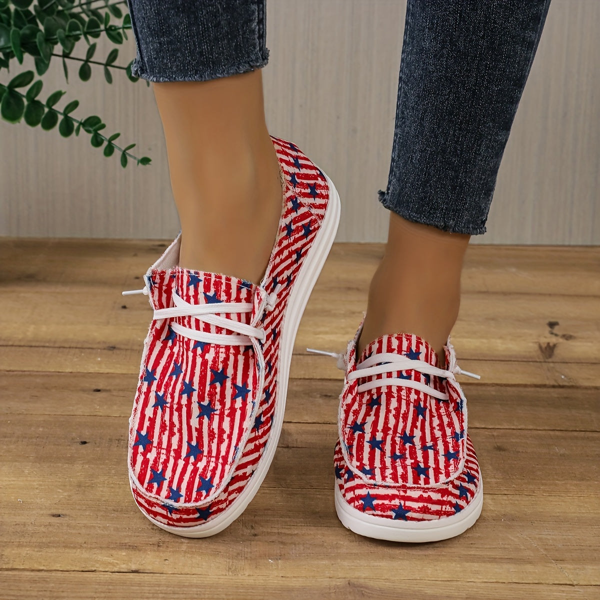 Women's 4th of July Slip On Casual Sneakers