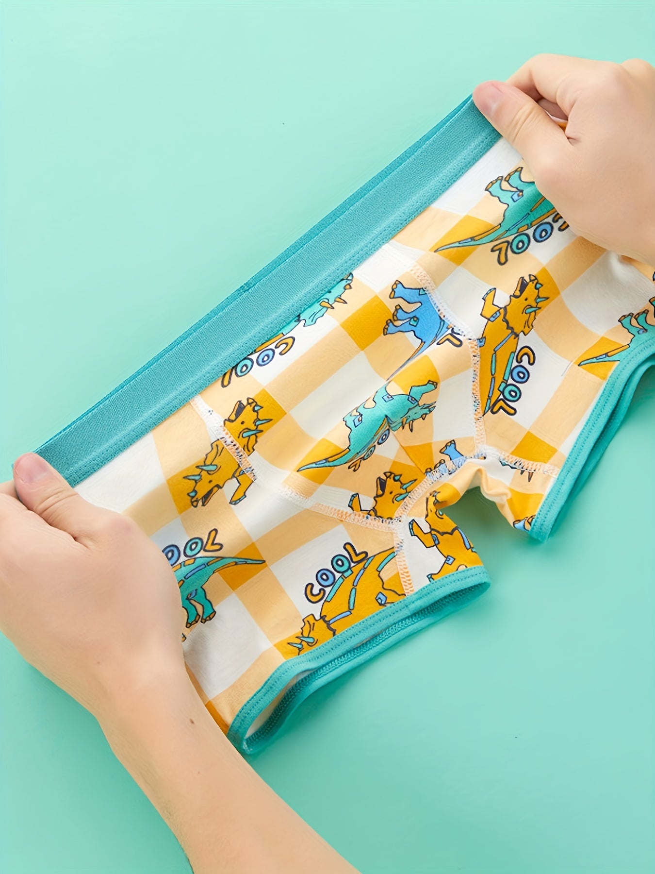 4pcs Boys Dinosaur Boxer Briefs Soft Comfortable Underwear