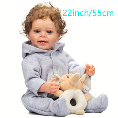 22'' Soft Silicone Real Touch Reborn Baby Boy Doll - Waterproof Bath Toy