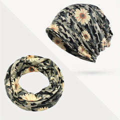 Flower Pattern Pullover Hat Winter Caps Casual Beanie Hip Hop Knitted Hat