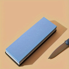 Double Sided Sharpening Stone with Bamboo Base Scissor Sharpener