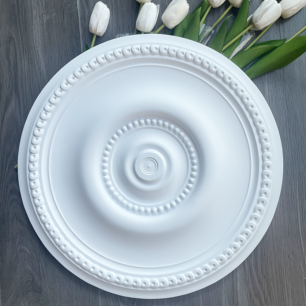 PU European Style Lamp Panel Ceiling Decoration Round Carved Lamp Holder